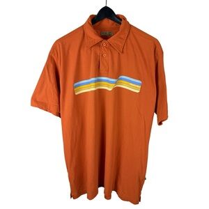 Vintage Y2K Ezekiel Streetwear Retro Logo Style Orange Polo Shirt Size XL